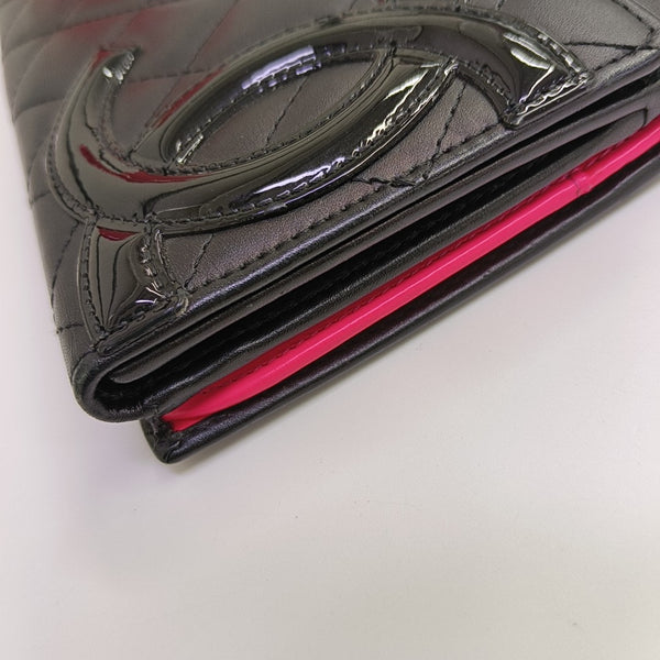 CAMBON Quilted Calfskin Black Wallet