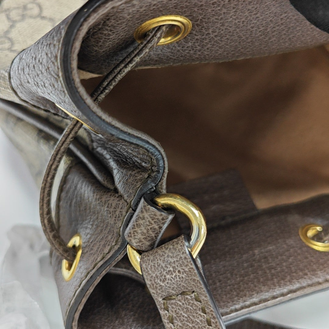 Ophidia Mini Monogram Coated Canvas Beige