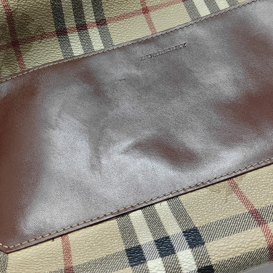Coated Canvas Shoulder Bag Brown