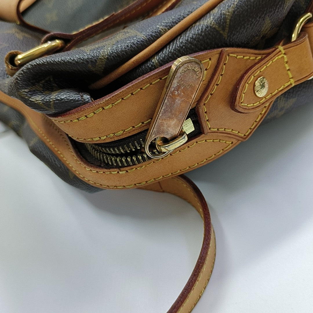 STRESA Monogram Coated Canvas Brown