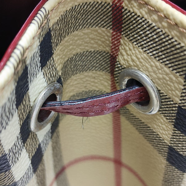 Coated Canvas Bucket Bag Beige