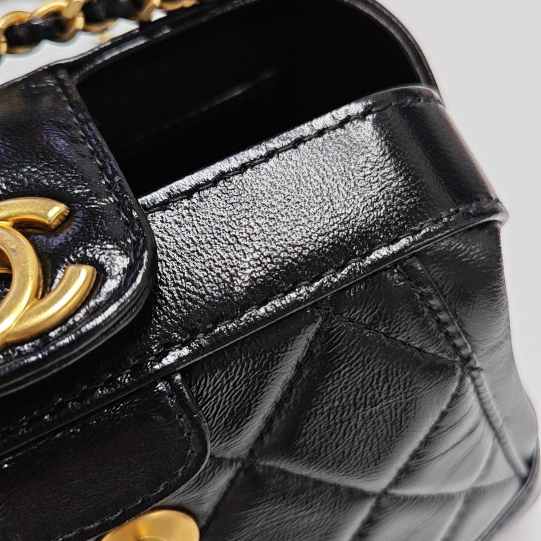 Quilted Lambskin Shoulder Bag Mini Black
