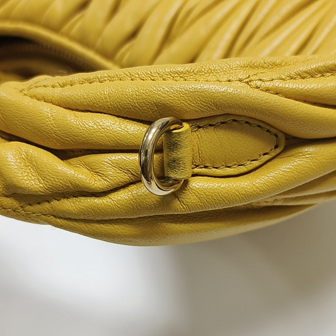 Wander Matelassé Small Quilted Lambskin Yellow