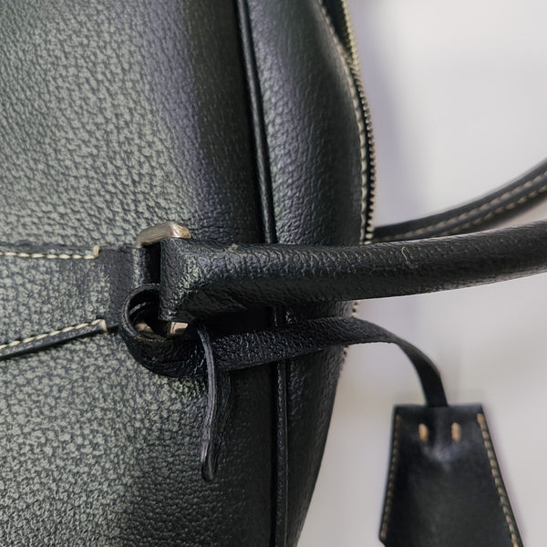 Calfskin Top Handle Bag Black