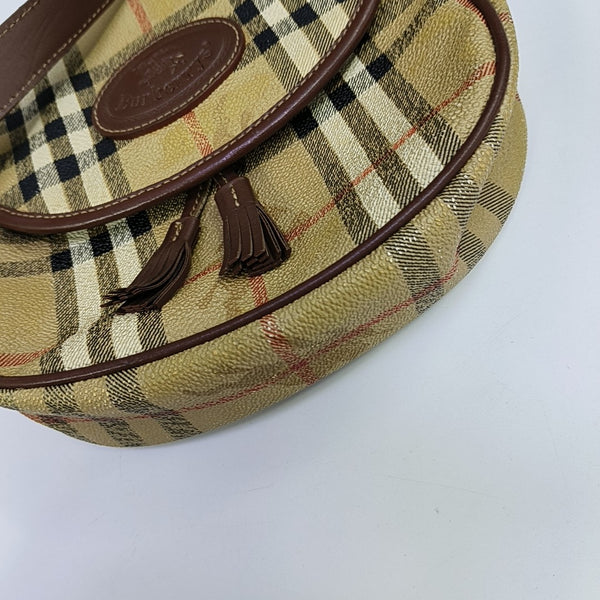 Coated Canvas Shoulder Bag Beige