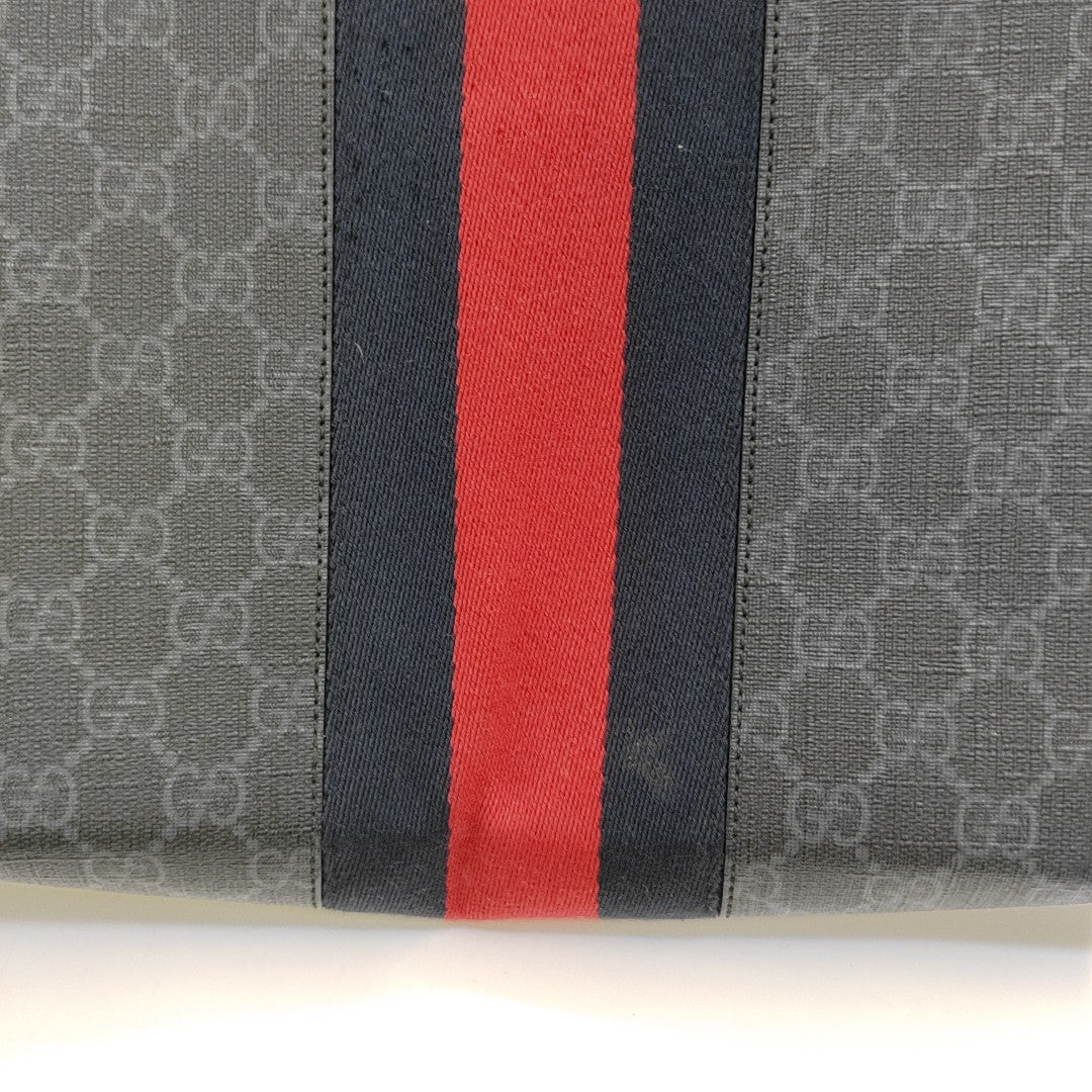 GG Supreme Monogram Coated Canvas Gray