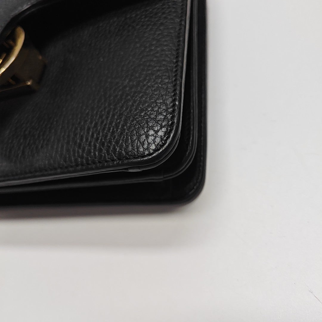 Interlocking G Small Calfskin Black