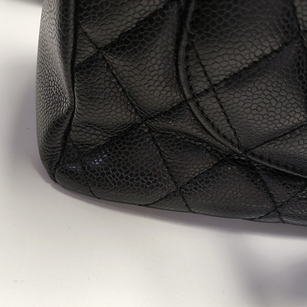 CHANEL GST Large Quilted Grained Calfskin Brown
