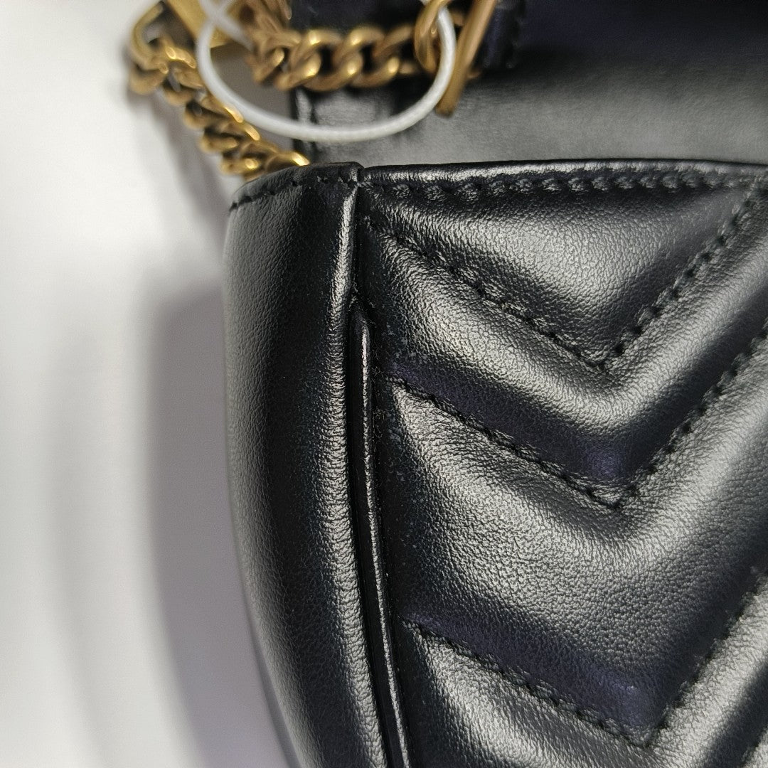 GG Marmont Mini Quilted Calfskin Black