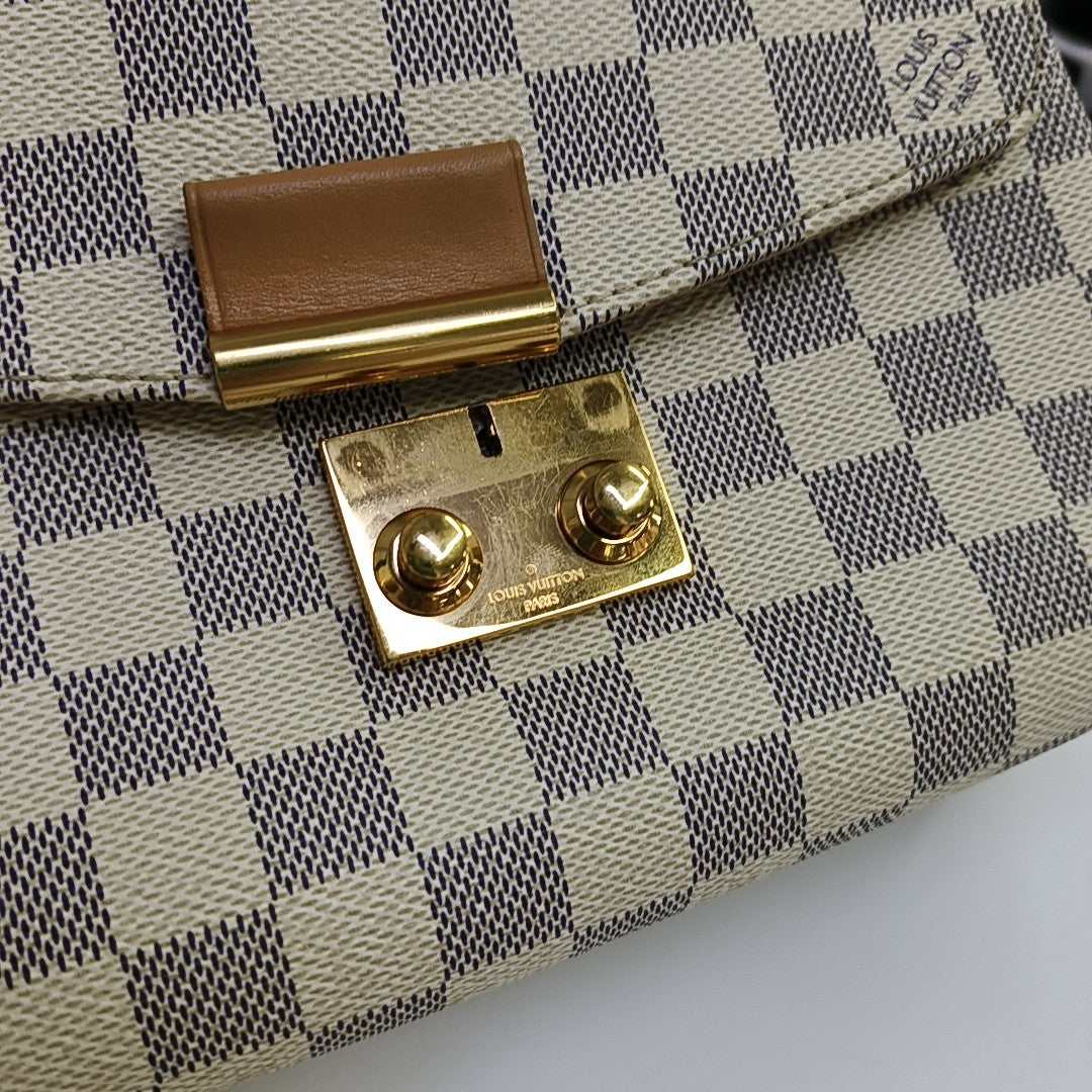 CROISETTE Damier Azur Coated Canvas White