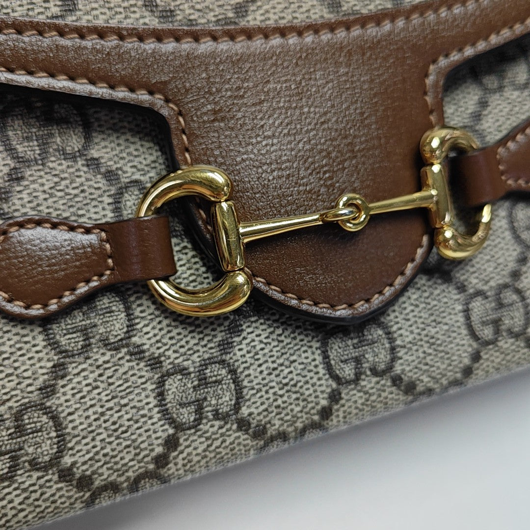Horsebit 1955 Mini Monogram Coated Canvas Beige