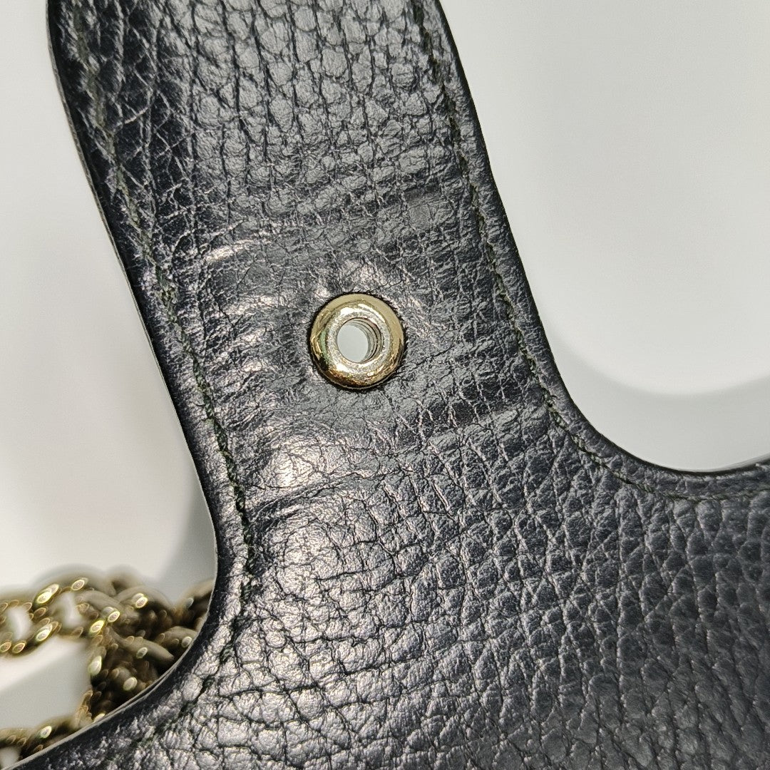 Interlocking G Small Calfskin Black