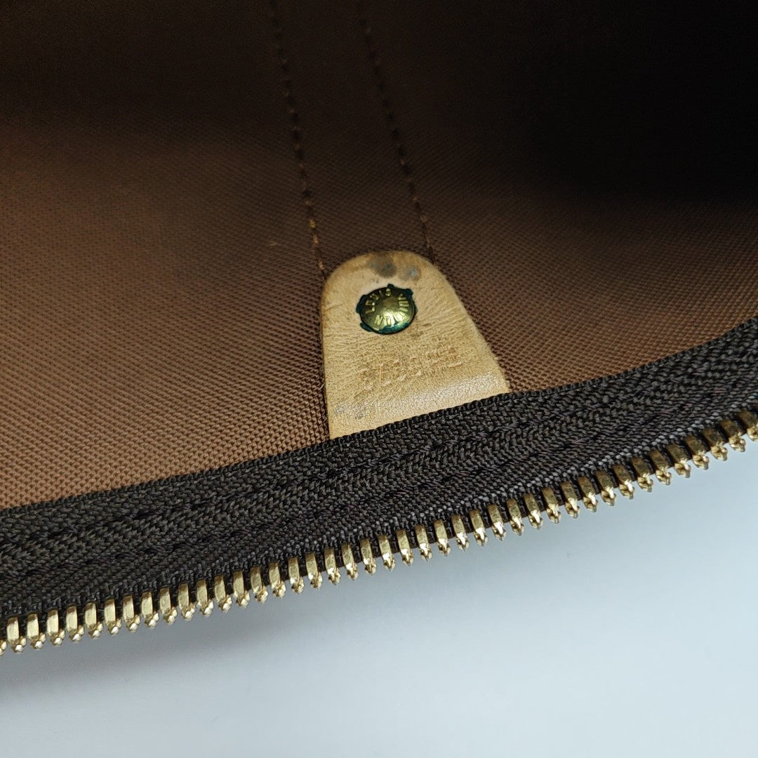 KEEPALL 45 Monogram Coated Canvas Brown