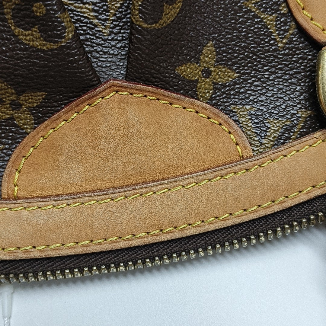 Monogram Coated Canvas Top Handle Bag Brown