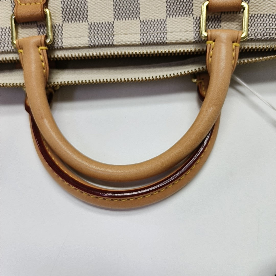 SPEEDY 30 Damier Azur Coated Canvas White