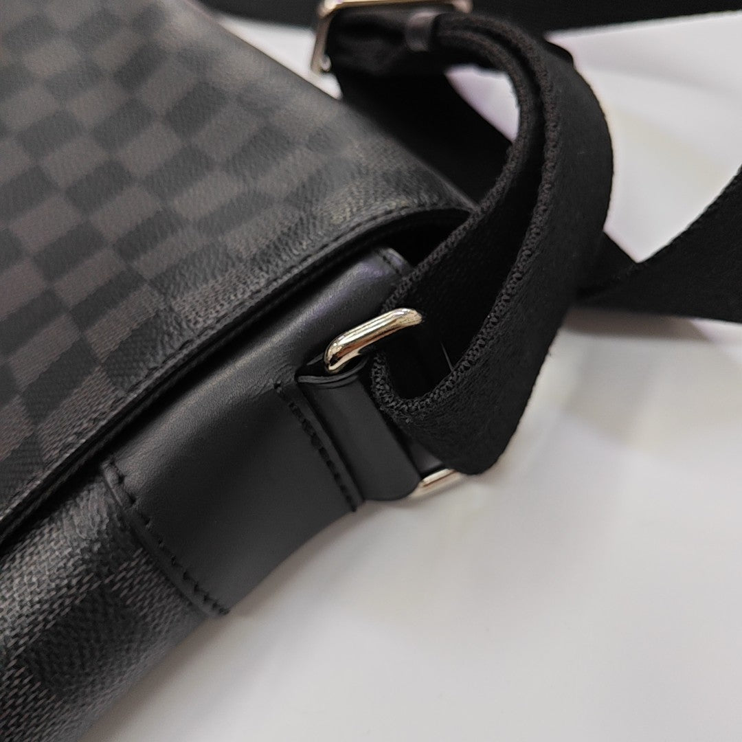 DISTRICT MM Damier Graphite Coated Canvas Gray