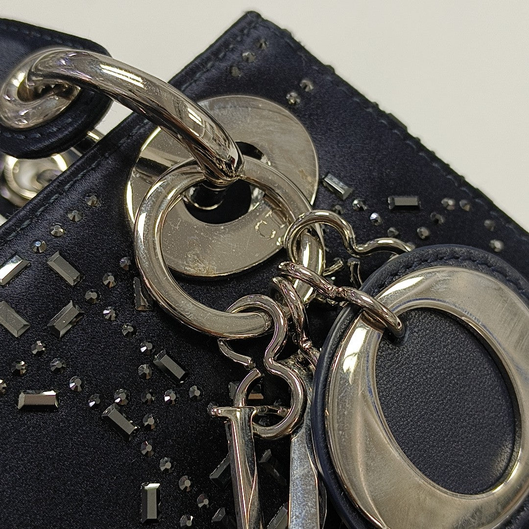 Lady Dior Mini Silk Satin Blue