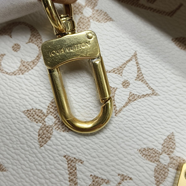 Monogram Coated Canvas Shoulder Bag PM White