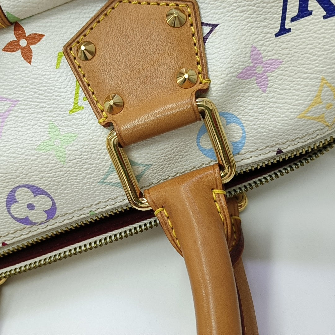 LV × TM SPEEDY 30 Monogram Coated Canvas White