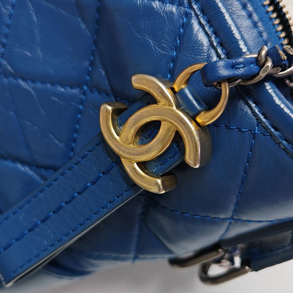 Authenticated pre-owned  GABRIELLE Small Quilted Calfskin Blue - Shoulder Bag at Looply