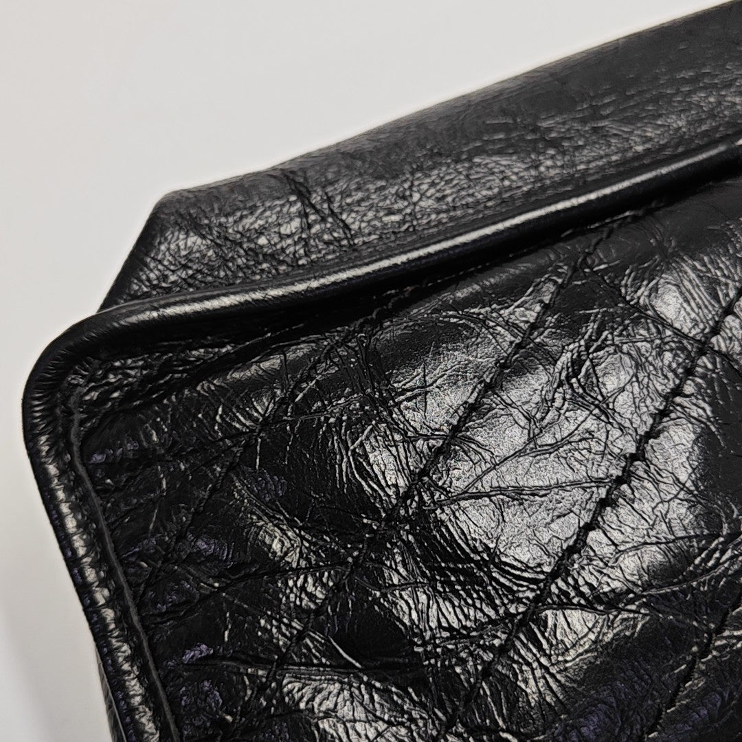 NIKI Medium Chevron Calfskin Black