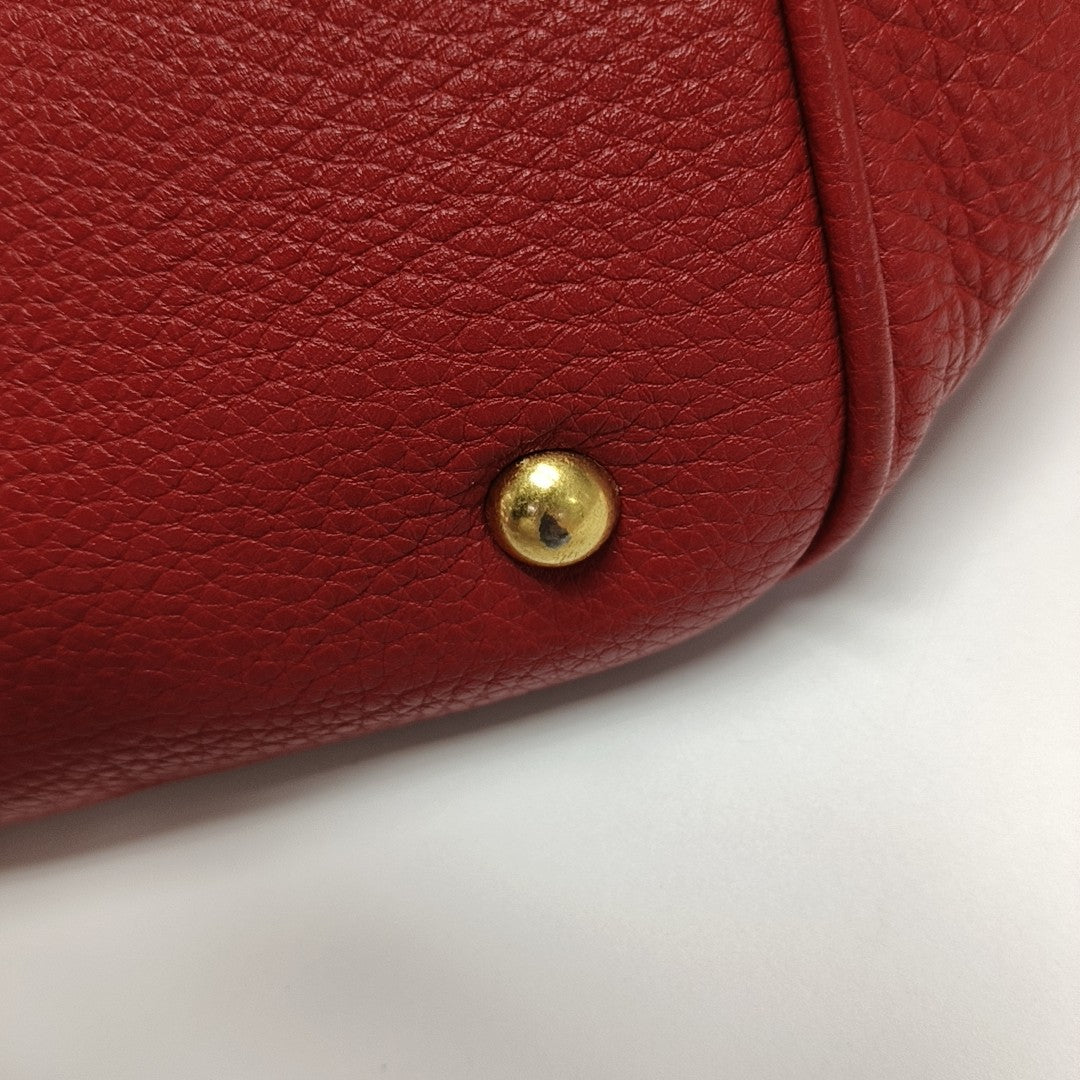 Calfskin Top Handle Bag Red