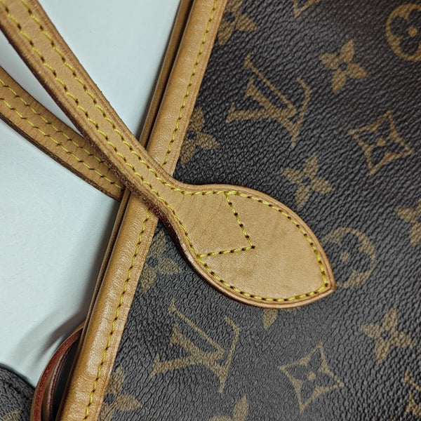 NEVERFULL MM Monogram Coated Canvas Brown
