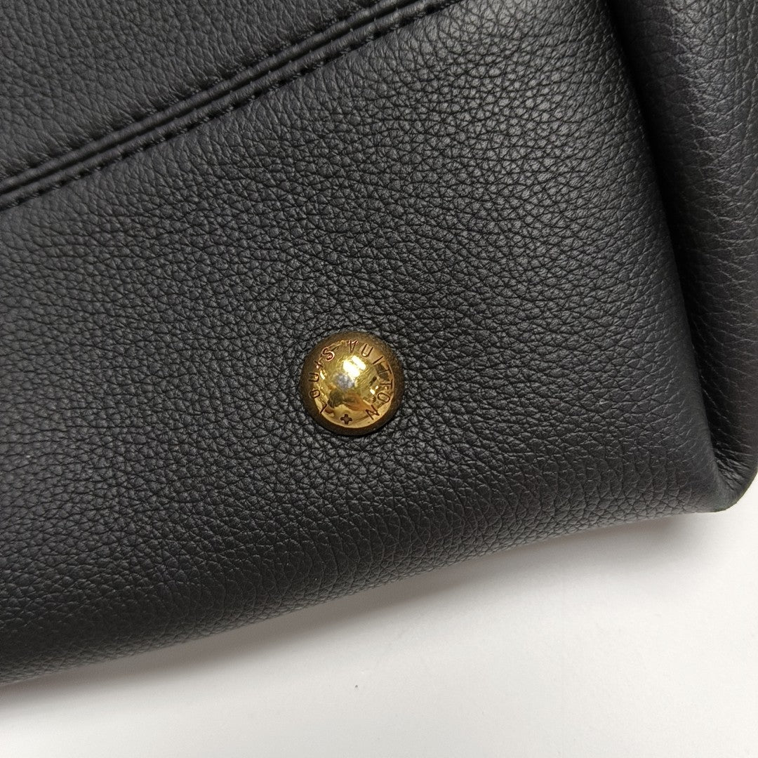 LOW KEY HOBO MM Monogram Calfskin Black