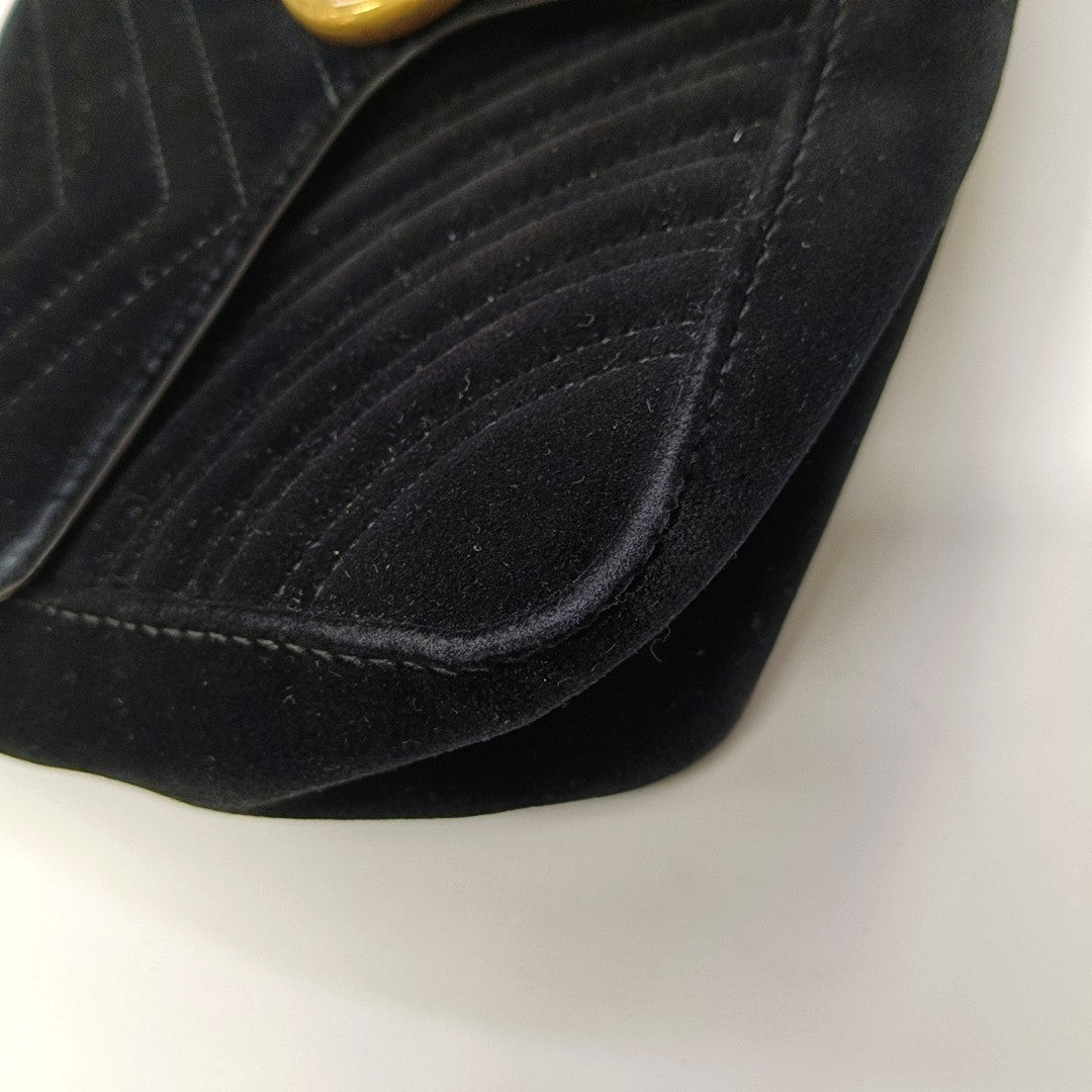 GG Marmont Medium Quilted Velvet Black