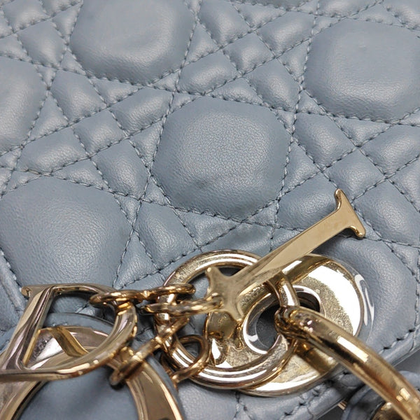 Lady Dior Small Cannage Lambskin Blue