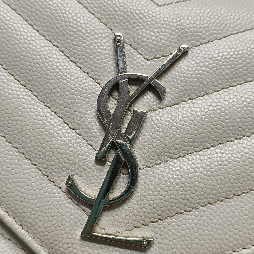 MONOGRAM Medium Chevron Calfskin White