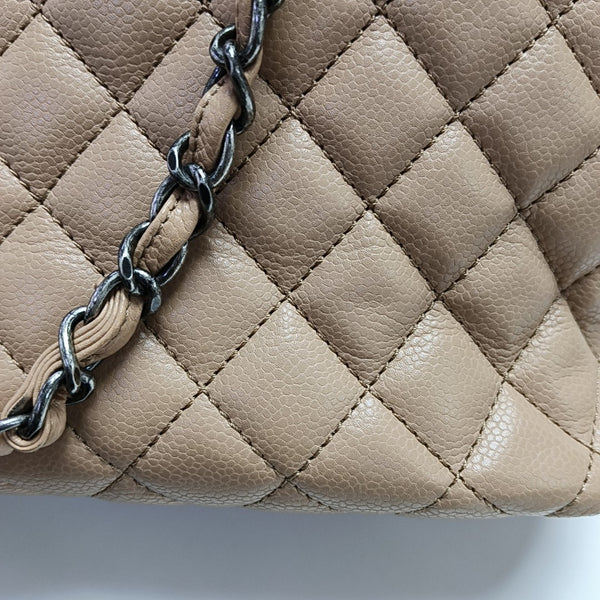 SHIVA Quilted Grained Calfskin Beige