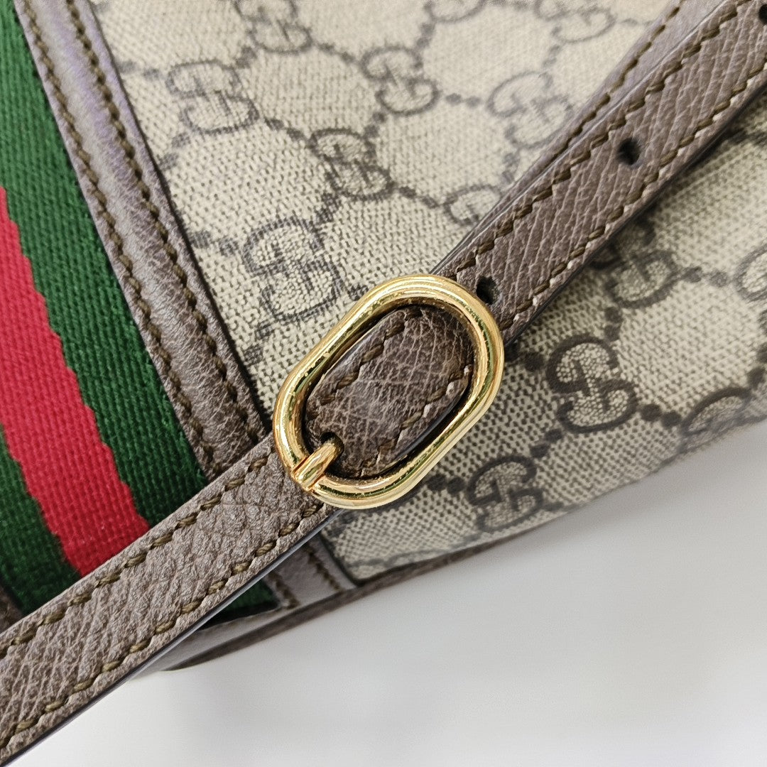 Ophidia Mini Monogram Coated Canvas Beige