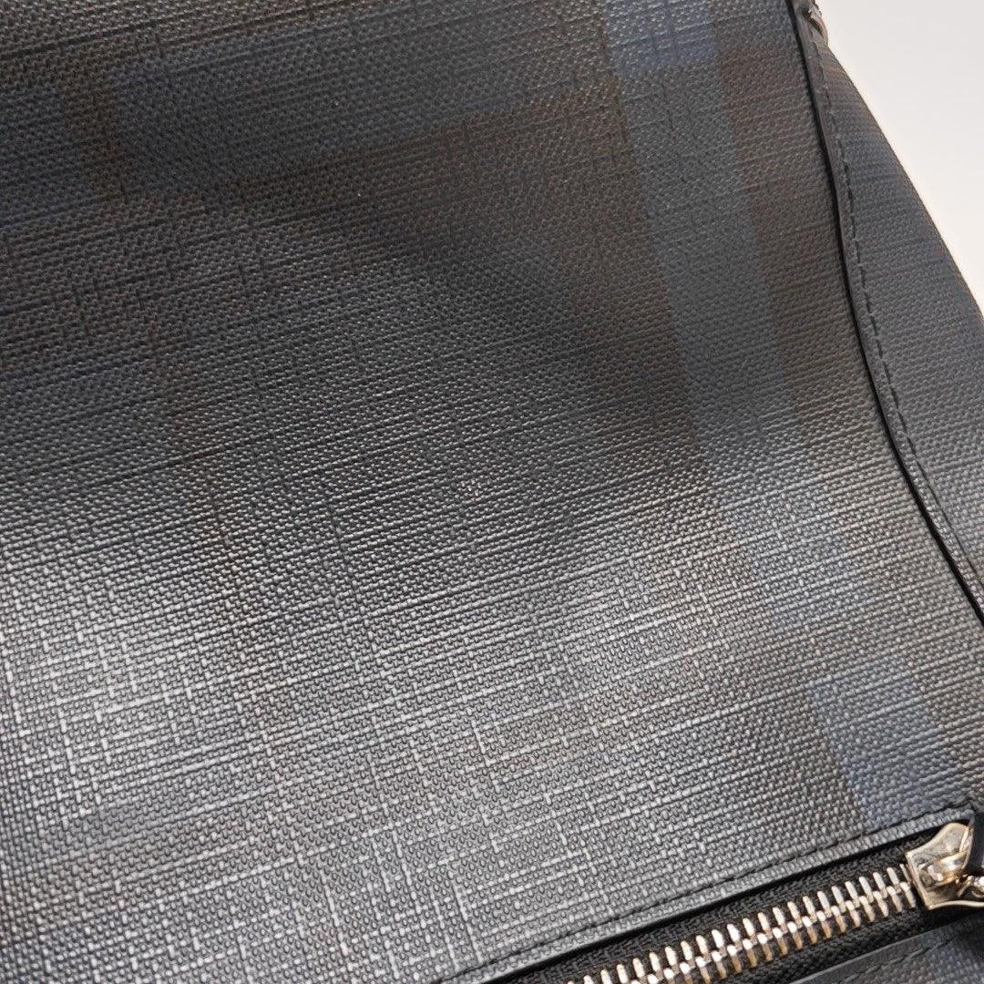 Coated Canvas Shoulder Bag Black