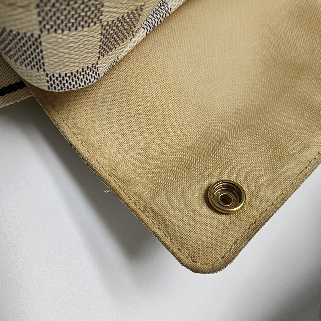 NAVIGLIO Damier Azur Coated Canvas White