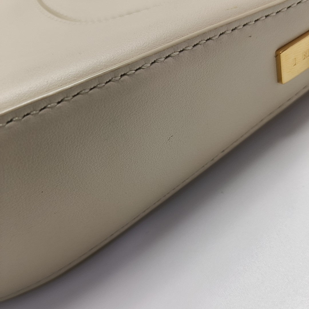 Leather Shoulder Bag White