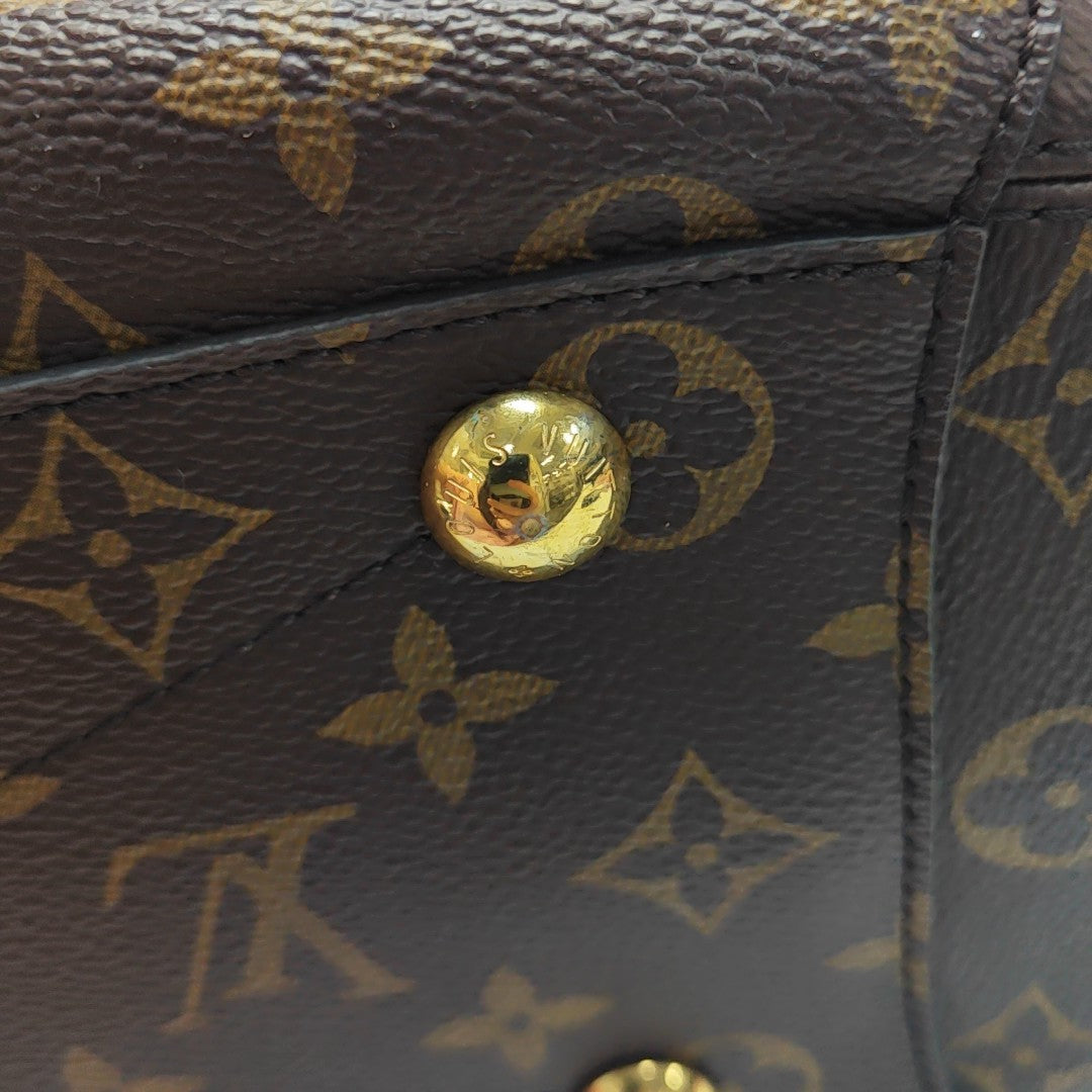 MONTAIGNE MM Monogram Coated Canvas Brown