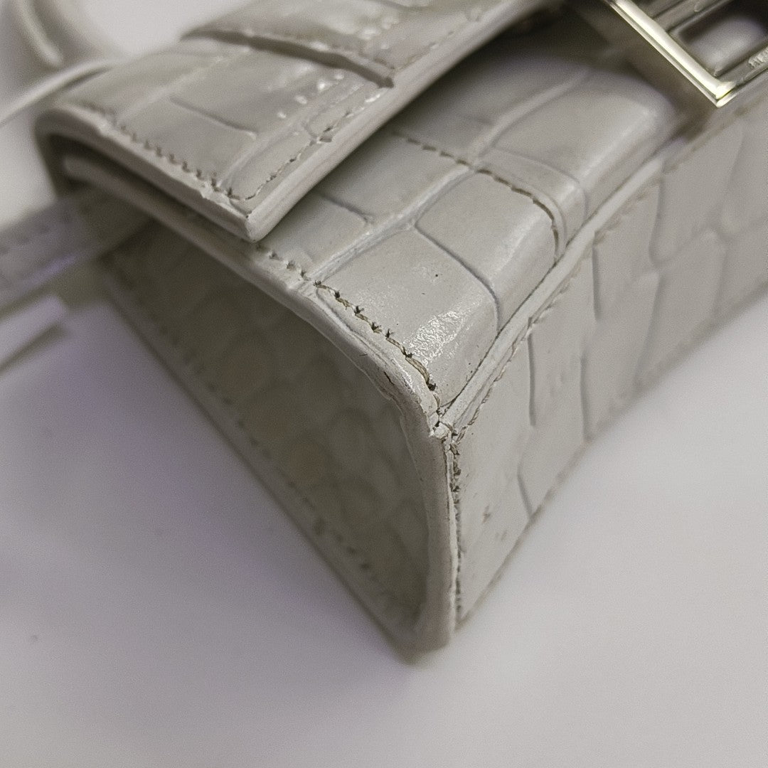 Hourglass Mini Calfskin White