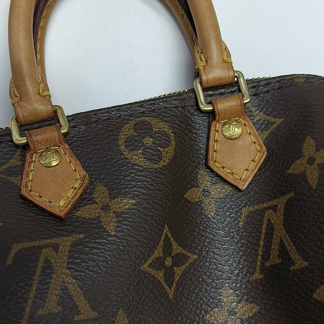 SPEEDY Nano Monogram Coated Canvas Brown