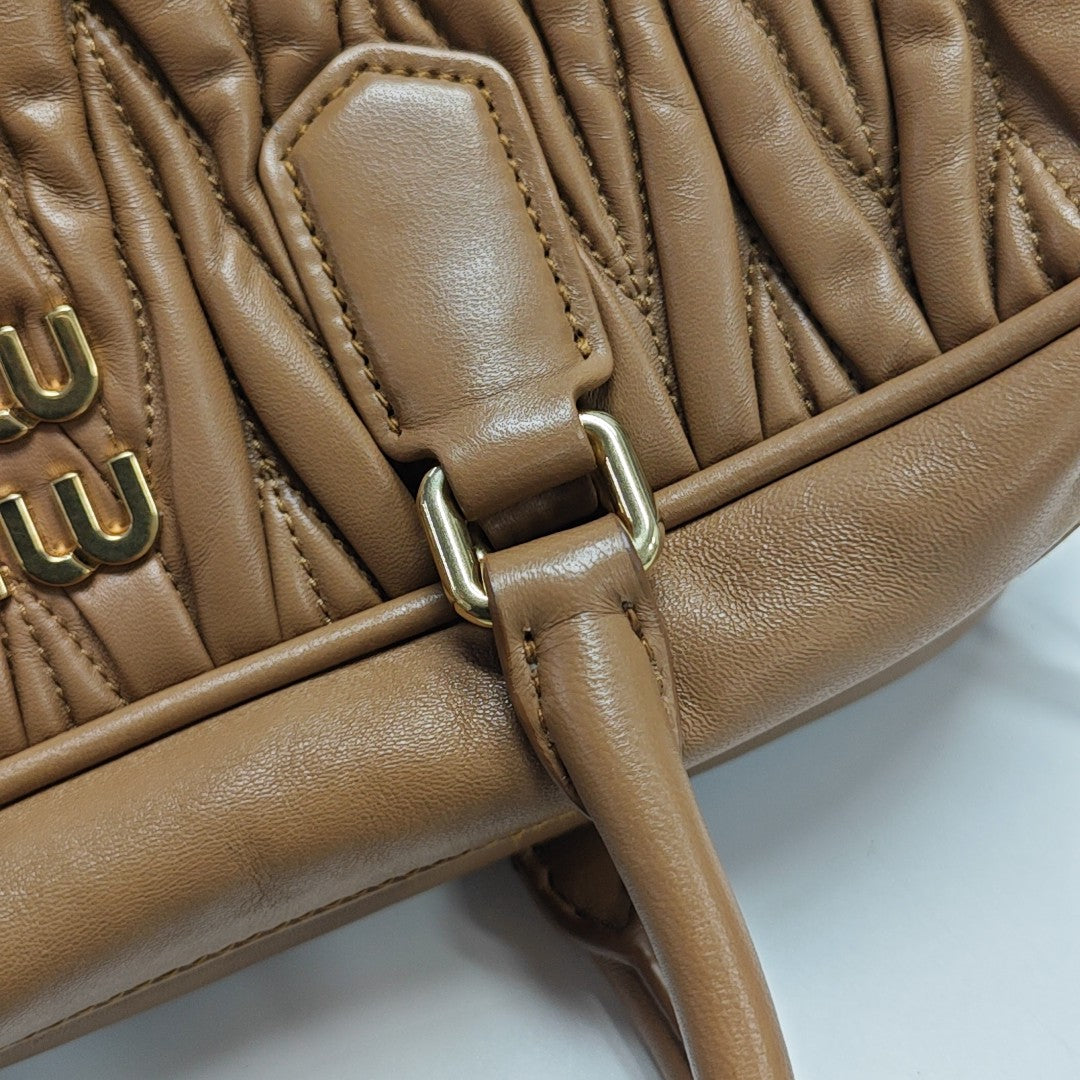 Arcadie Matelassé Large Quilted Lambskin Brown