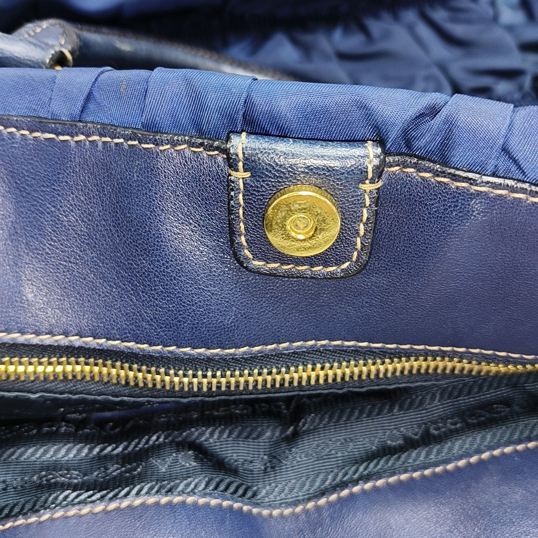 Gaufre Quilted Nylon Blue