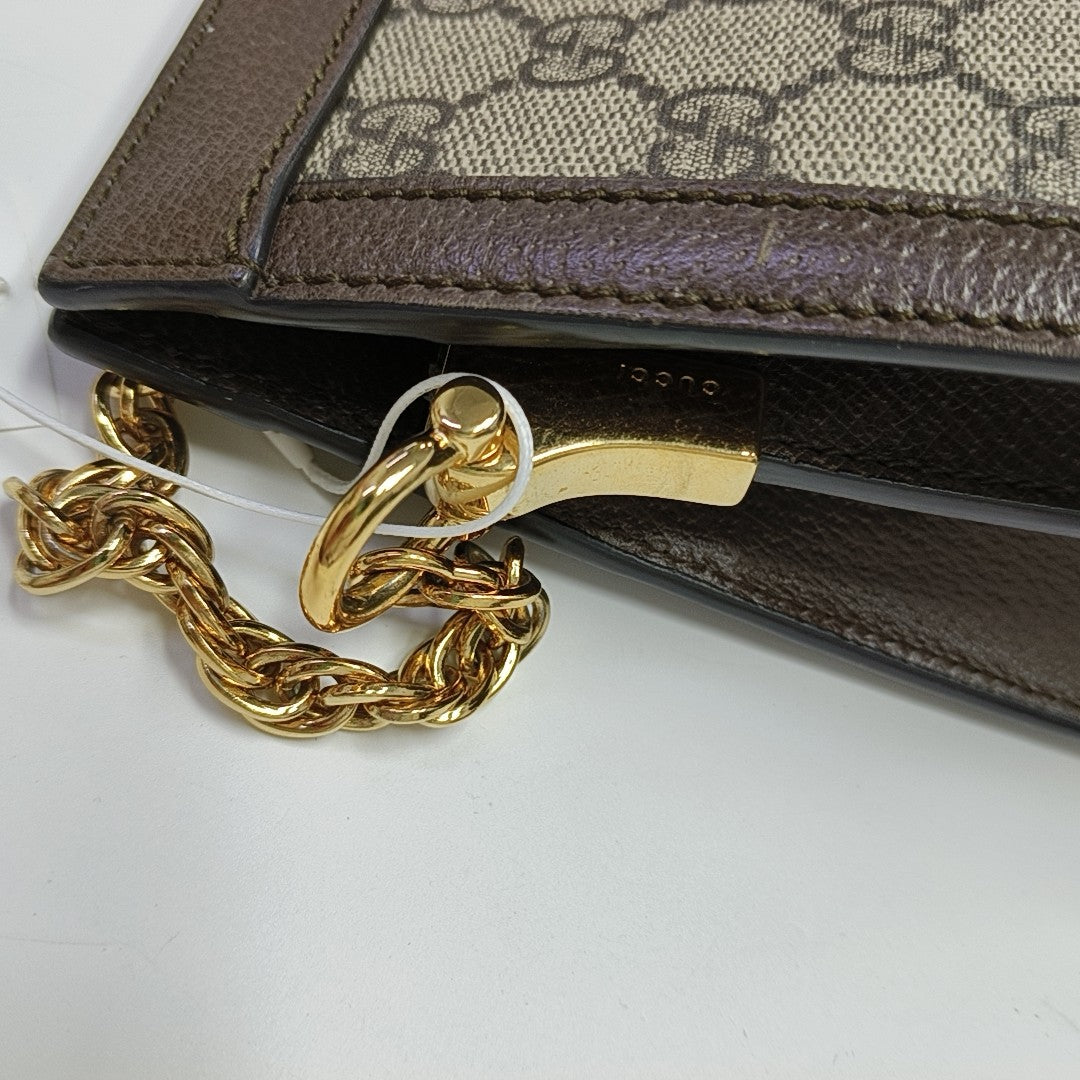 Ophidia Small Monogram Coated Canvas Beige