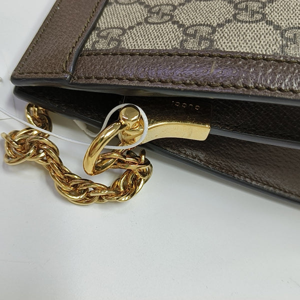 Ophidia Small Monogram Coated Canvas Beige