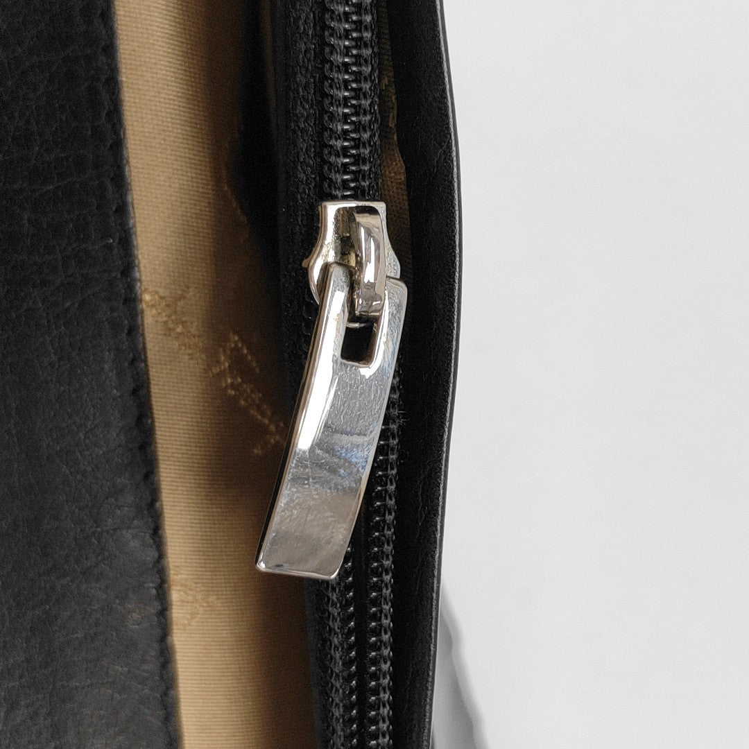 Gancio Calfskin Black Wallet