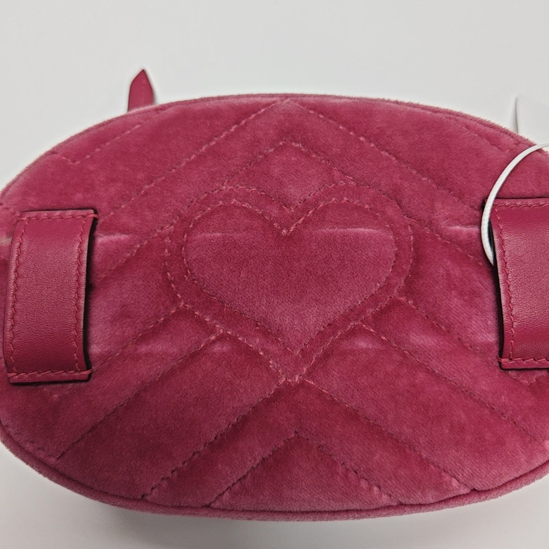 GG Marmont Super Mini Quilted Velvet Red