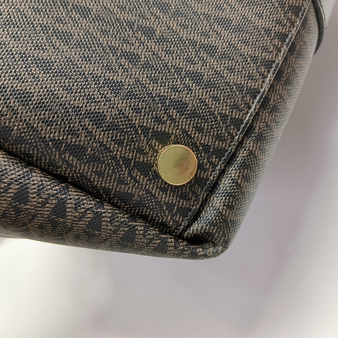 Coated Canvas Shoulder Bag Black