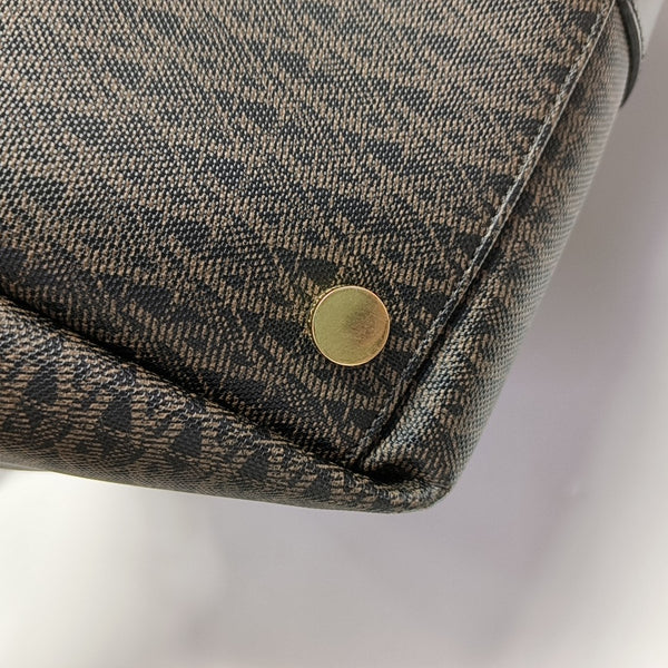 Coated Canvas Shoulder Bag Black