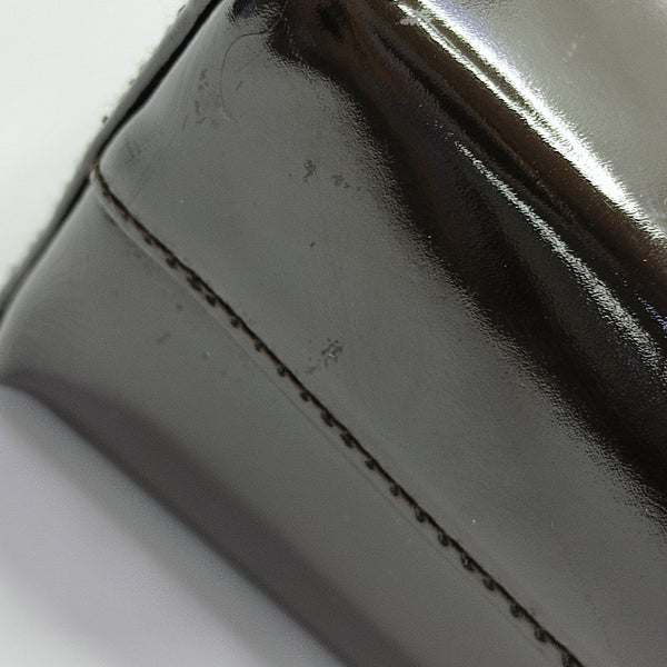 Patent Leather Shoulder Bag Brown