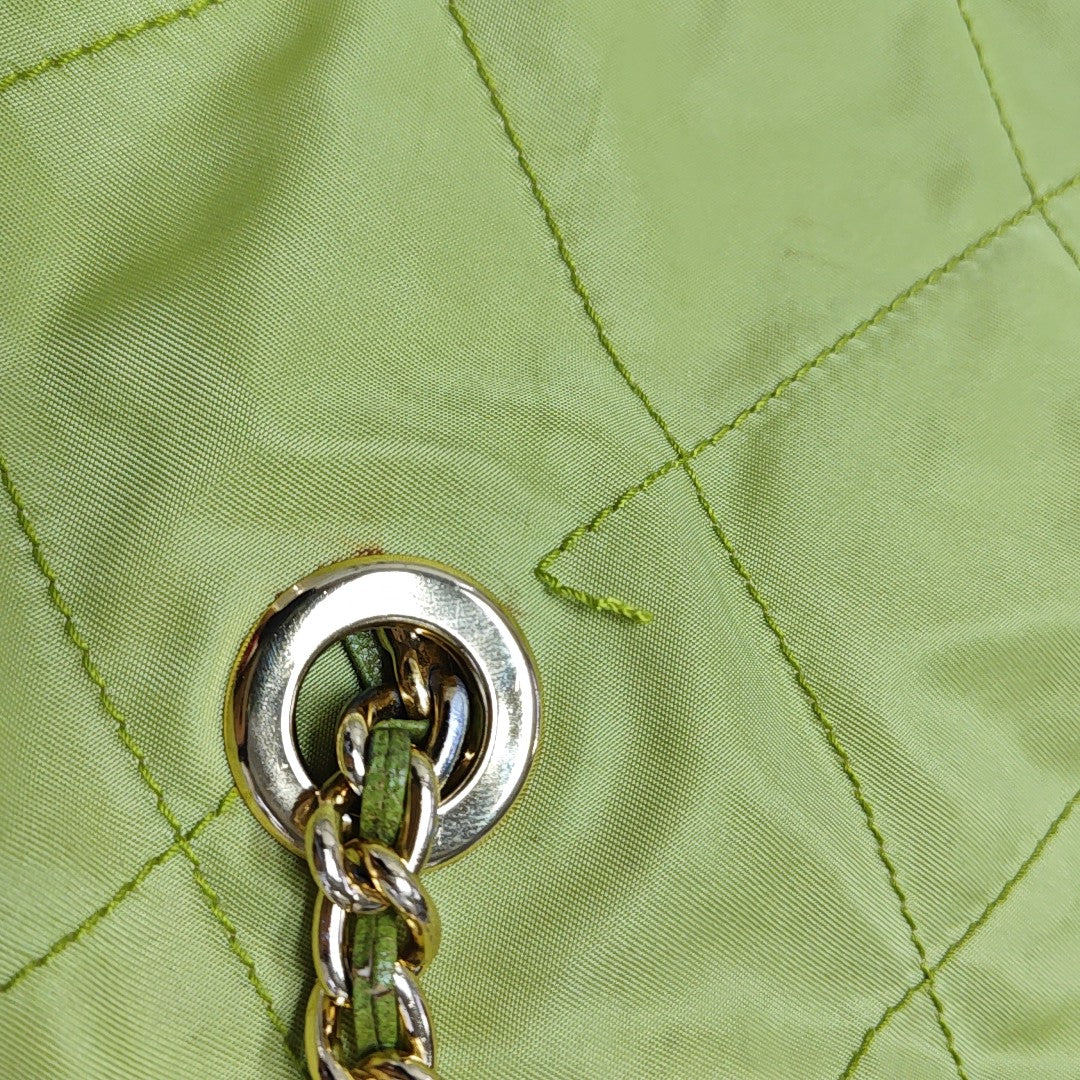 Quilted Nylon Tote Bag Green