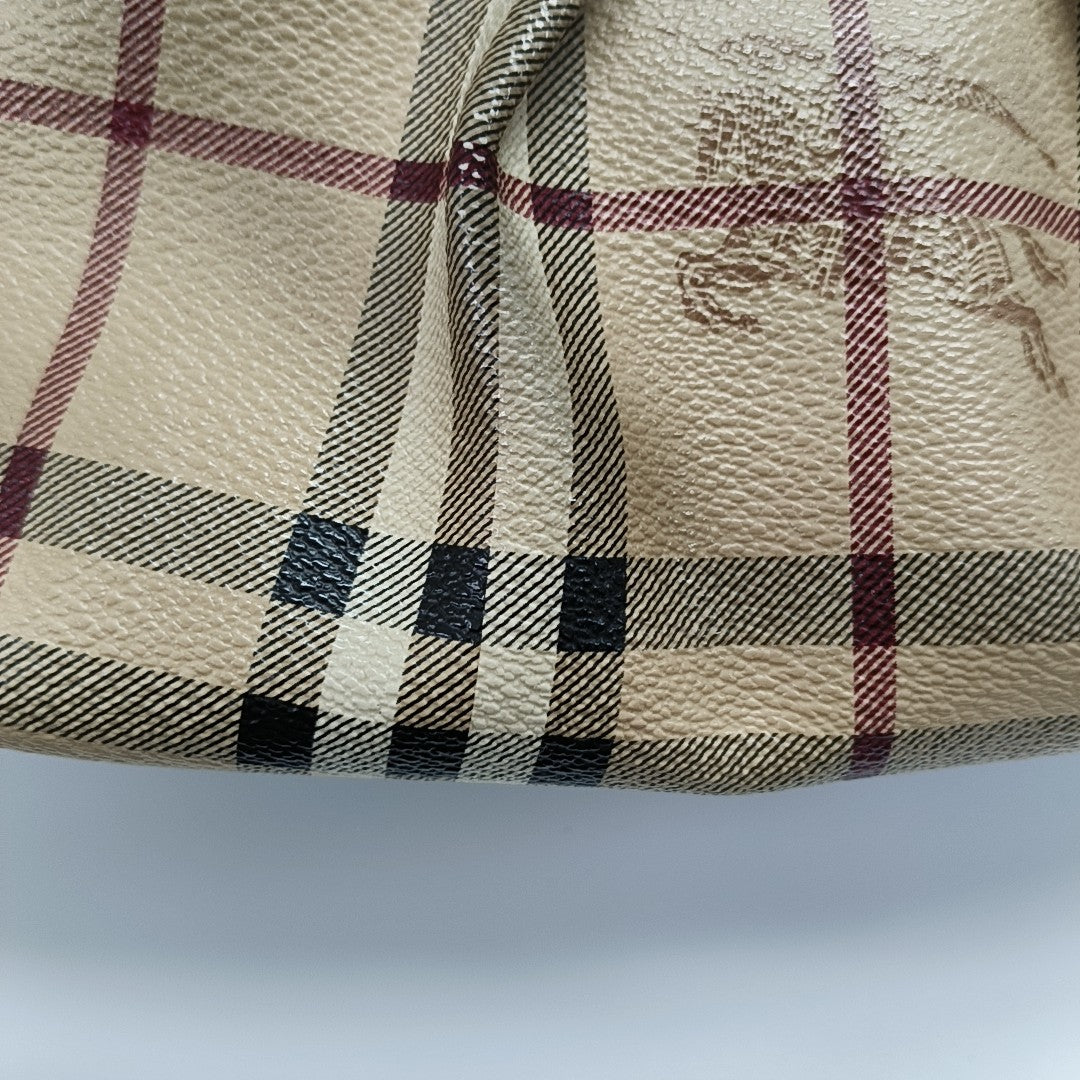 Coated Canvas Shoulder Bag Beige